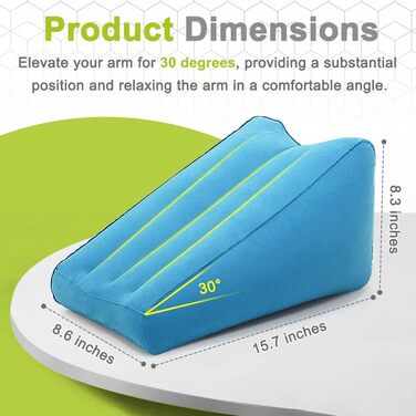 Mybow Inflatable Arm Elevation Pillow, Arm Support Pillow for Pain Relief, Daily Armrest, Comfort Armrest, Broken Arm and After Operations, Elbow Pillow