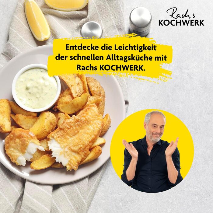 Цифрова аерофритюрниця Rachs KOCHWERK 4 л з сенсорним екраном, 1400 Вт, чорна — безмасляне приготування, гриль, випічка, легке очищення, функція нагадування