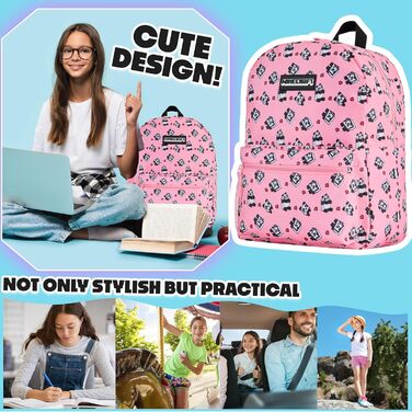 Рюкзак Minecraft для дітей, шкільний ранець з сітчастою кишенею та м'якими лямками - подарунок для хлопчиків (Рожевий)