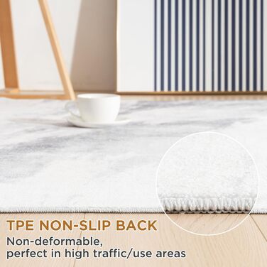 Vamcheer Rug Living Room Short Pile Modern - Bedroom Rug Fluffy, Washable Oriental Carpet, Large Rug for Study Room, Office, Super Soft, Anti-Slip, Light Grey 160x230 Light Grey 160x230 CM