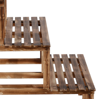 Outsunny Plant Ladder Flower Shelf 3-Tier Pine Wood 80 x 80 x 78cm for Garden Balcony & Terrace