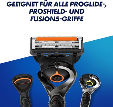 Бритва Gillette ProGlide для чоловіків, сталевий корпус, сіро-чорна, набір 12 шт.