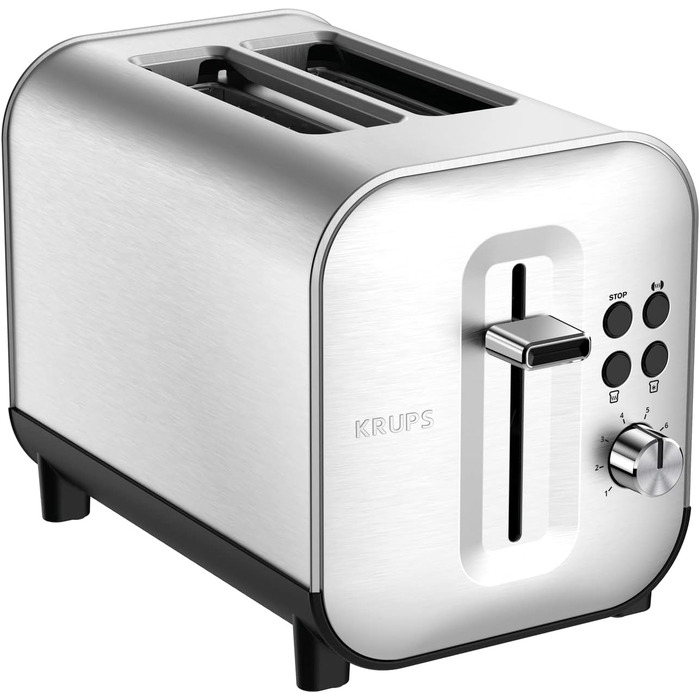 Krups KH682D Excellence Toaster | 8 Browning Levels | 4 Functions | 2-Slice Toaster | Lift Function | Removable Crumb Tray | 850 Watt | Brushed Stainless Steel