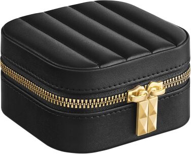 SONGMICS HOME ANAH: Компактна скринька для прикрас з дзеркалом, 10.5 x 10.5 x 6 см, PU, білий, ідеальна для подорожей та як подарунок