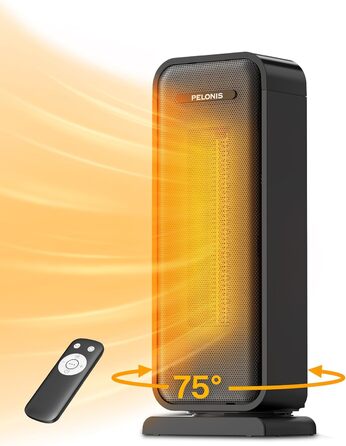 Електрична теплова гармата PELONIS 2000W, керамічна, з термостатом, таймером та захистом, чорна