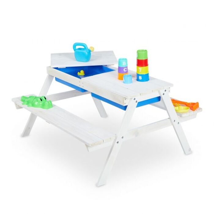 Relaxdays White Wooden Children's Table and Chair Set