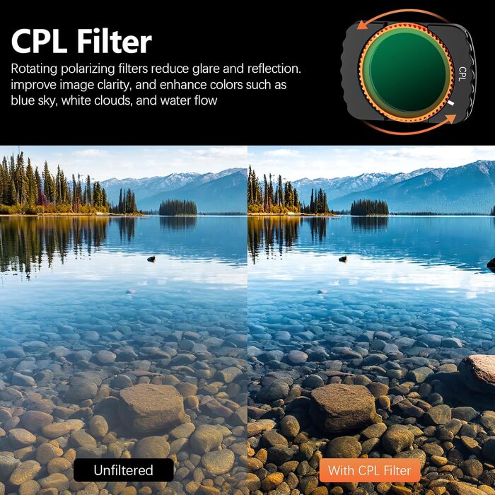 Фільтри ND для DJI Osmo Pocket 3: комплект з 5 шт. (Black Mist, CPL, ND16, ND64, ND256)