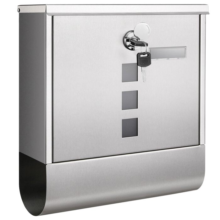 Поштова скринька SONGMICS з замком, оглядовим вікном та відділенням для газет, сіра - GMB20AG (37x37x11 см)