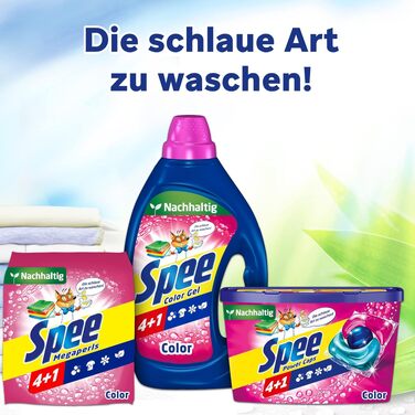 Рідкий пральний засіб Spee Aktiv Gel Color 4+1 для кольорових речей, 2.25 л (набір 2 шт, 100 прань), 20-60°C