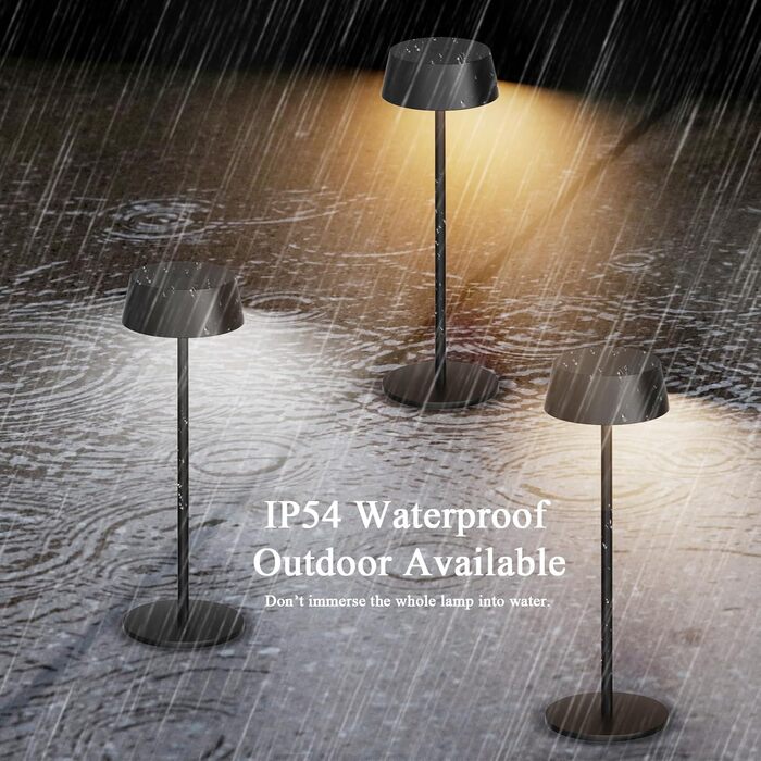 Світлодіодний акумуляторний настільний світильник Klighten з димером, сенсорний, металевий, алюмінієвий, IP54, перезаряджуваний, тепле біле світло 3000K, антрацит