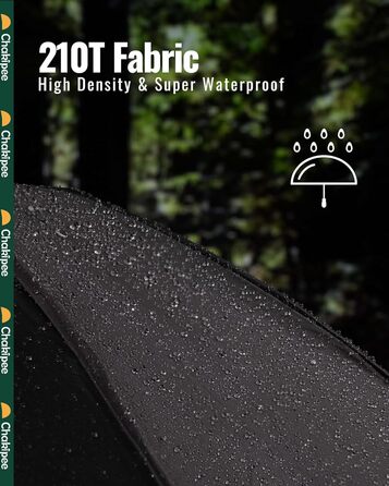Чакіпі Чакіпі Парасолька велика, стійка до вітру, компактна для подорожей, автоматична, для жінок та чоловіків – кишеньковий парасолька, портативний UV-захист, чорний, 210T покриття, діаметр 97 см, 8 спиць, довжина 108 см