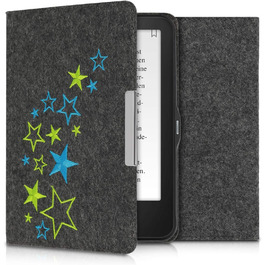 Чохол kwmobile для Tolino Vision 1/2/3/4 HD: тканинний, з принтом зірок, світло-зелений, синій, темно-сірий