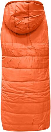 Жіноча тепла куртка з капюшоном, легка та тепла, з пуховими рукавами, великий розмір (3XL, Saffron)