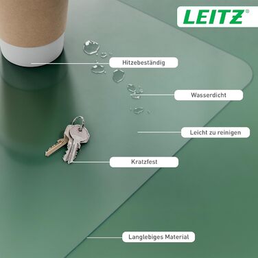 Leitz Великий ігровий килимок для миші, антиковзаюча поверхня, точне відстеження миші, миється, для офісу, дому та геймінгу, сірий, 100 x 40 см, поліестер + гумове покриття