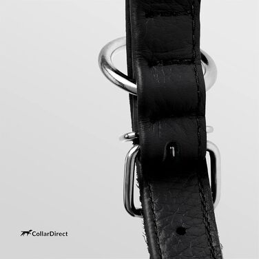 Нашийник для собак CollarDirect з м'якої шкіри, круглий, рулонований, ручної роботи, справжня шкіра, для цуценят, маленьких та великих собак, котів, чорний, рожевий, червоний, фіолетовий, синій, 35-40 см