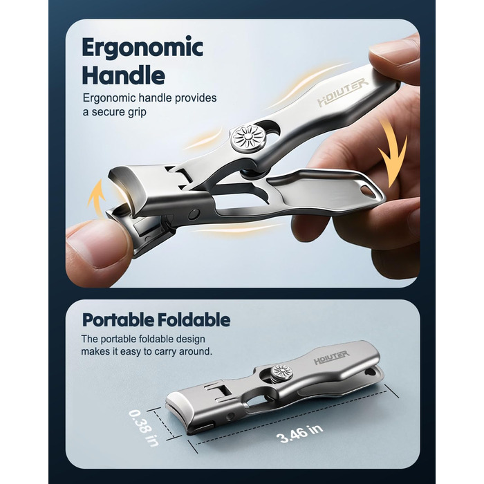 Набір для манікюру (ножиці для нігтів) Edelstahl 2026 – для чоловіків та жінок, для товстих нігтів, з пилкою, сріблястий