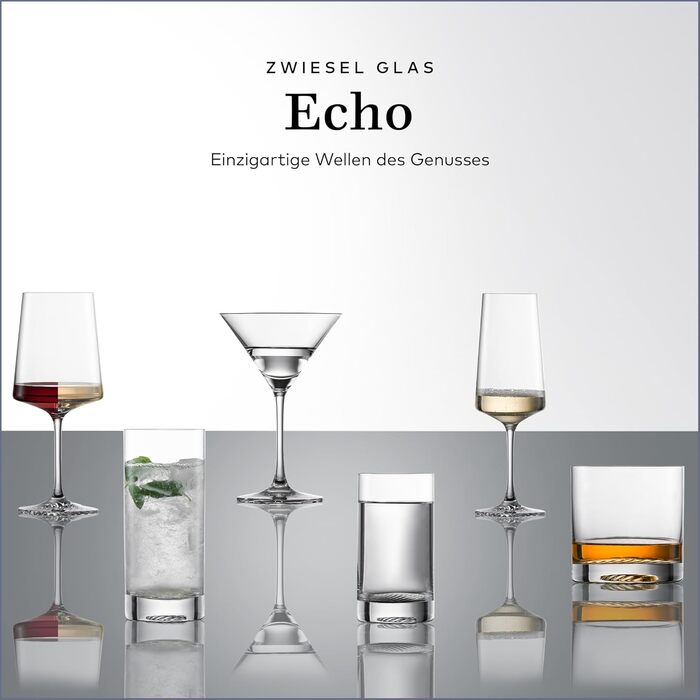 Zwiesel Glas Echo Large Whiskey Glasses (Set of 4), modern tumbler for whiskey, dishwasher-safe Tritan crystal glasses, Made in Germany (Art. No. 123377)