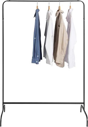 EUGAD Clothes Rack Coat Rack Laundry Rack, Coat Clothes Stand, Clothes Rail White, 99x46x153cm, Heavy Duty Cloth Rail (Black)