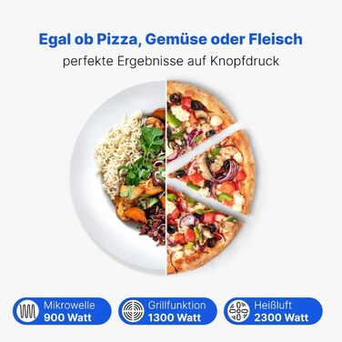 Вбудована мікрохвильова піч Bomann з грилем та конвекцією | 60 см | 900 Вт | 25 л | MWG 3001 H EB inox (Чорний)