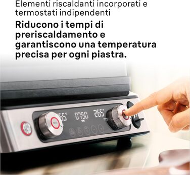 Електрогриль Braun MultiGrill 9 Pro CG 9160 з двома незалежними термостатами, 3 режимами приготування, антипригарними знімними пластинами, вбудованим термощупом, 2200 Вт, чорний/нержавійка