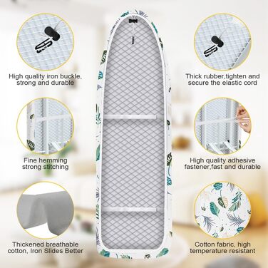 Набір для прасування, 110x35 см, бавовна, з гумкою, для прасування з парою, сірий