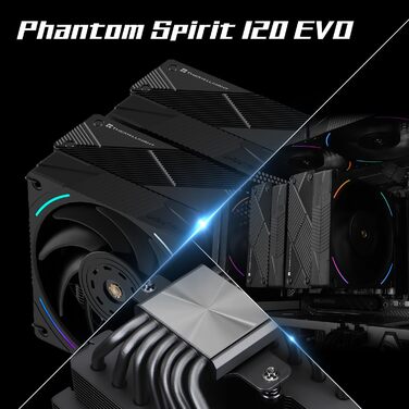 Thermalright Phantom Spirit 120 EVO - кулер для CPU з 7 heatpipes, 2 вентилятори 120mm, технологія AGHP 4.0, під AMD AM4/AM5 та Intel 1700/1851/1150/1151/1200