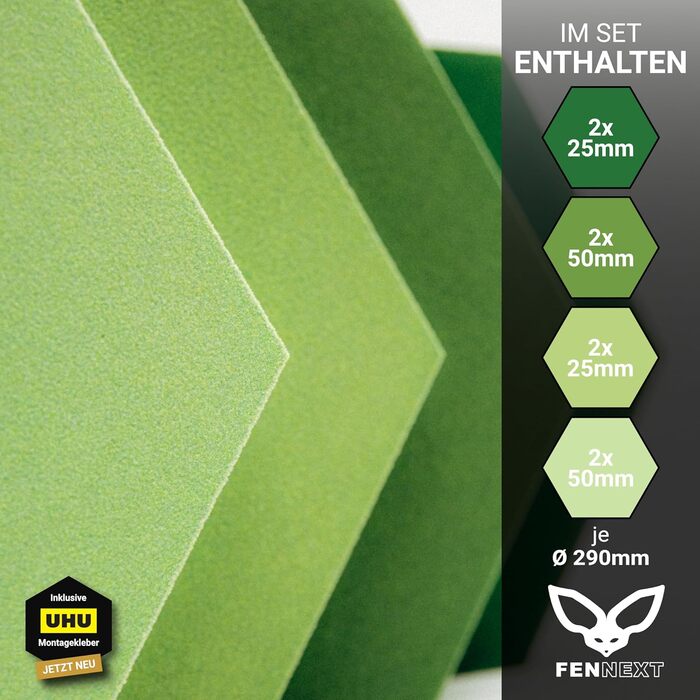 Акустичні панелі-поглиначі шуму Hexagon (8 шт.), 3D стінові панелі для шумоізоляції, колір Green Shades, вироблено в ЄС