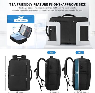 Чорний рюкзак LOVEVOOK 17.3