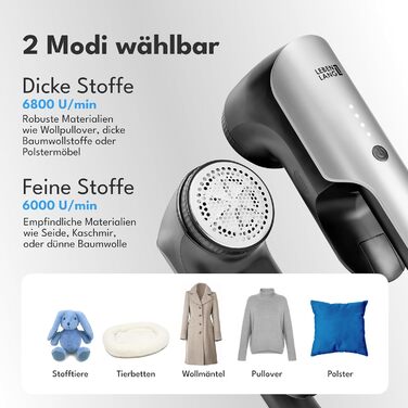 Електричний видалення ворсу LEBENLANG 2000mAh з LED-дисплеєм та пензлем для чищення. До 2 годин роботи. Видалення ворсу з одягу.