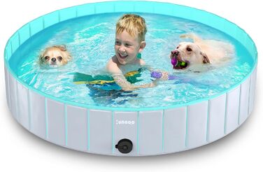 Dog Pool for Large Dogs, Foldable Swimming Pool Splash Pool Dog, Portable PVC Dog Pool Bathtub Dog Swimming Pool for Large Small Dogs, (Light Green, XL (160 x 30 cm))