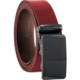 Чоловічий шкіряний ремінь Volmer ATG з автоматичною застібкою на пряжці | Ширина 35 мм, розмір пояса 125 см, регульований | Колір: бордовий