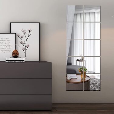 Дзеркало настінне повноекранне, акрилове, без рами, 40 x 100 см. Ідеально для дому, фітнесу та танців