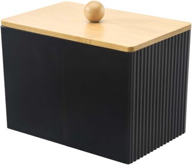 Диспенсер для ватних паличок 3 шт. Чорний, контейнер для ватних дисків та паличок, органайзер для ватного диска, бамбуковий диспенсер, органайзер для тампонів для ванної кімнати, туалетного столика, вітальні