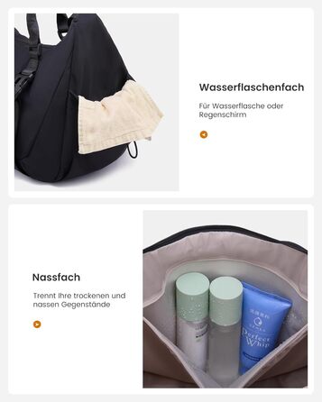 Спортивна сумка LOVEVOOK 50L: для фітнесу, йоги, подорожей, з відділенням для взуття та килимка