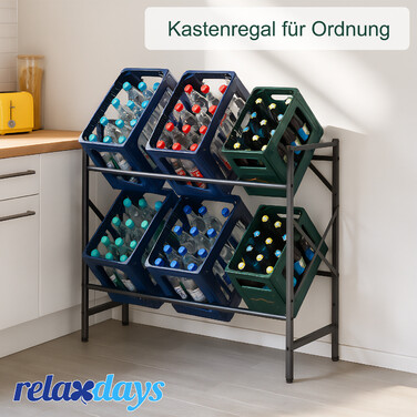 6-Bottle Drinks Crate Organizer Rack