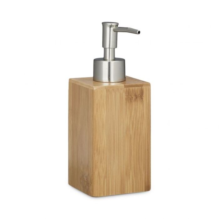 Relaxdays Bamboo Soap Dispenser, Square