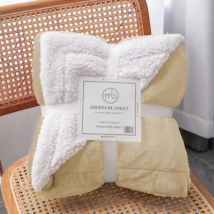 Плед Mixibaby для дому, теплий та м'який, 150 x 200 см, колір: натуральний