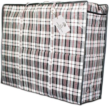 Pro-Lux Extra Large Laundry Storage Bags, Shopping Bags, Strong, Durable, XXL Moving Bags with Zipper and Handles, Reusable, 8 Pack