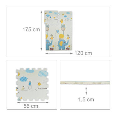 Relaxdays Puzzlemat Duo: Owl / Elephant