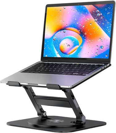 MCHOSE Adjustable Laptop Stand - Ergonomic Aluminum Laptop Riser for Desk - 360° Rotation - Compatible with MacBook Air & 10-17