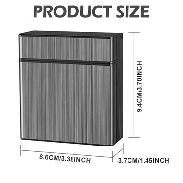 Металеве тютюнопакувальник для 40 сигарет, великий, з магнітною кришкою, чорний