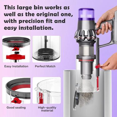 Dyson V11 V15 Dustbin Replacement - Compatible with SV14, SV17, SV15, SV22, SV28 Vacuum Models - Part Numbers 970050-01 & 965443-01