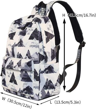 Шкільний рюкзак для дівчаток та хлопців: модний, водонепроникний, з відділенням для ноутбука (Сірий Гора)