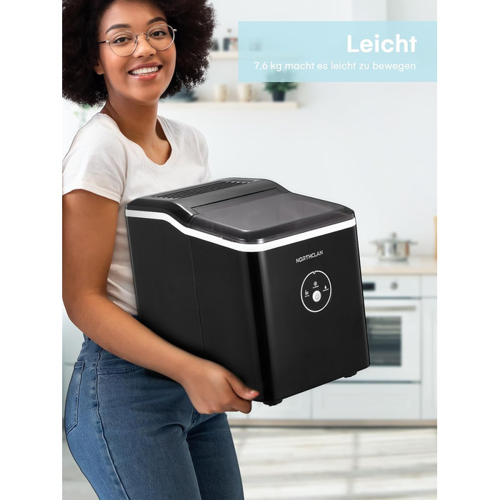 2024 Ice Maker Winner - 14kg Capacity, Fast Ice Production, Quiet Operation, 120W with Scoop & Basket - Compact Ice Maker for Home & Office (Black)