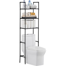 LIUBEI 3-Tier Toilet Shelf, Bathroom Shelf Space-Saving, Black Bathroom Organizer Shower Shelf Easy Assembly