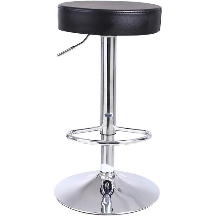 KKTONER Adjustable Height Swivel Bar Stool - PU Leather Office/Spa Work Chair - Black