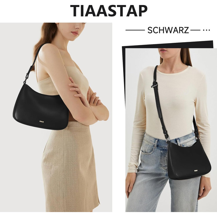 Сумка жіноча TIAASTAP Hobo Bag Y2K чорна, маленька сумка на плече з PU шкіри для дівчат-підлітків