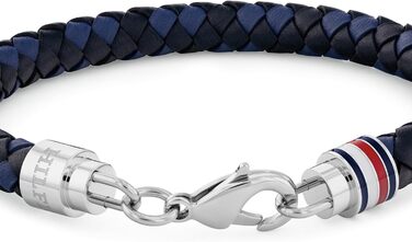 Браслет шкіряний чоловічий Tommy Hilfiger з нержавіючої сталі (синьо-чорний)