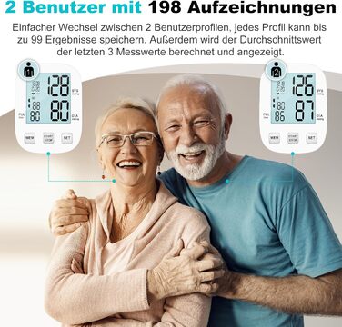 Цифровий тонометр на плече для дому, з регульованою манжетою та підсвічуванням дисплея (для людей похилого віку), білий