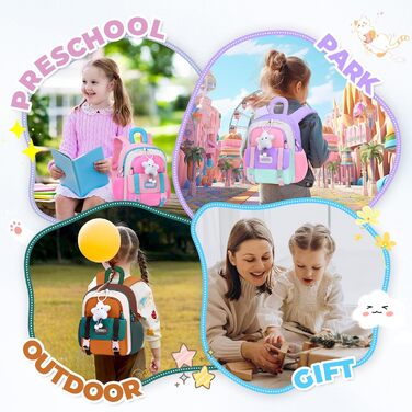 Рюкзак для дитячого садка Tanou для дівчаток, ультралегкий, з нагрудним ремінцем, фіолетовий